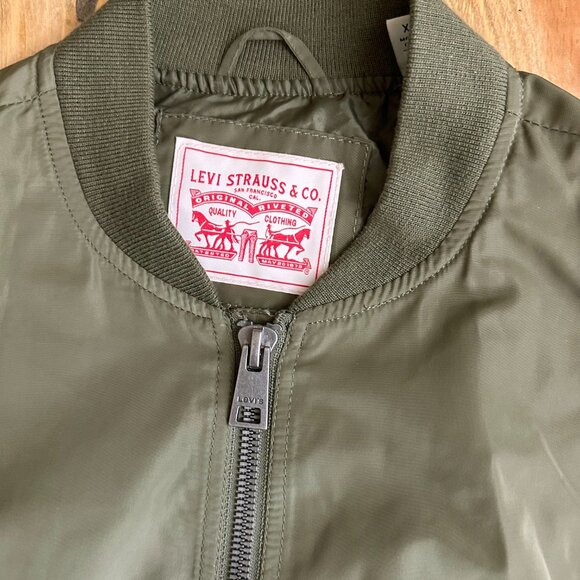Levi’s Flight Bomber Jacket Women's XL Military Green‎ - Picture 6 of 12
